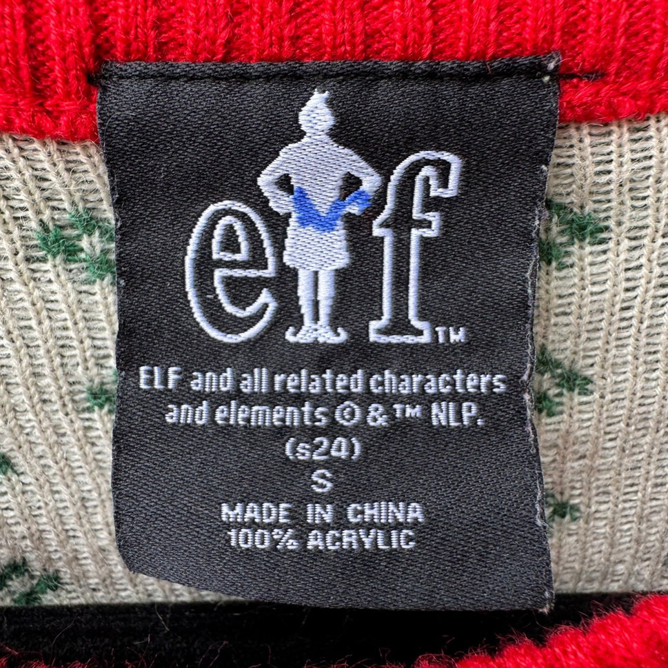 Elf Son of a Nutcracker Buddy Festive Holiday Movie Graphic Sweater Green Mens S