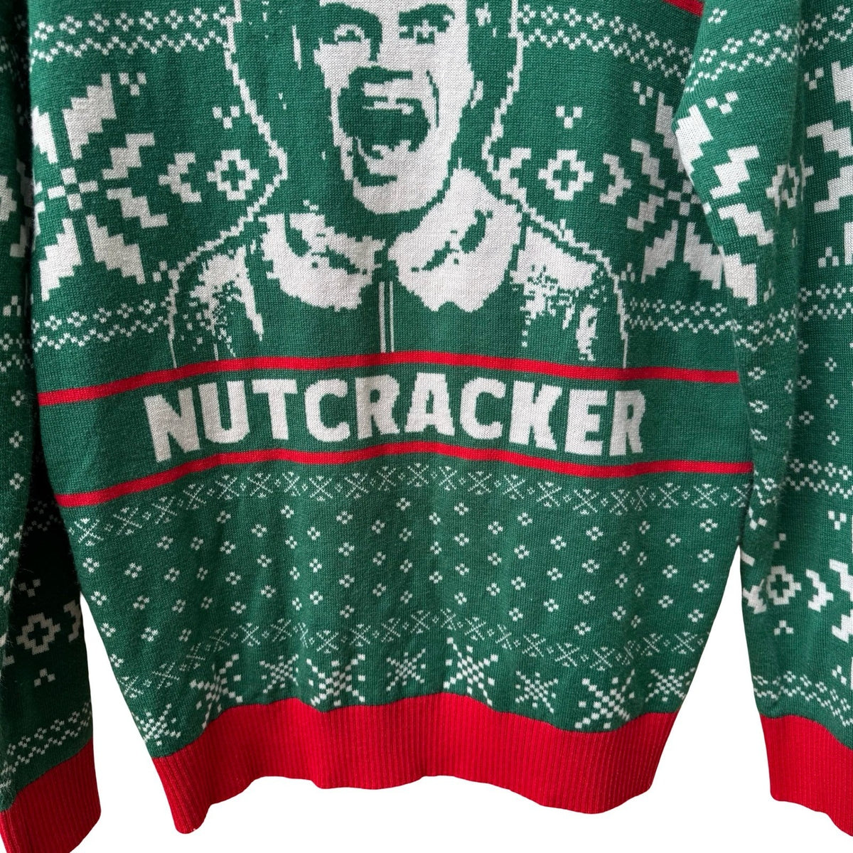 Elf Son of a Nutcracker Buddy Festive Holiday Movie Graphic Sweater Green Mens S