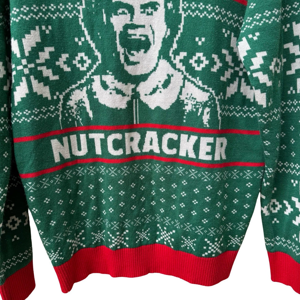 Elf Son of a Nutcracker Buddy Festive Holiday Movie Graphic Sweater Green Mens S