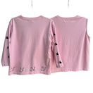 Switch Bobbie C Womens Pink Embroidered Cat Paw Print Cotton Cardigan &amp; Tank Set New M 2 image