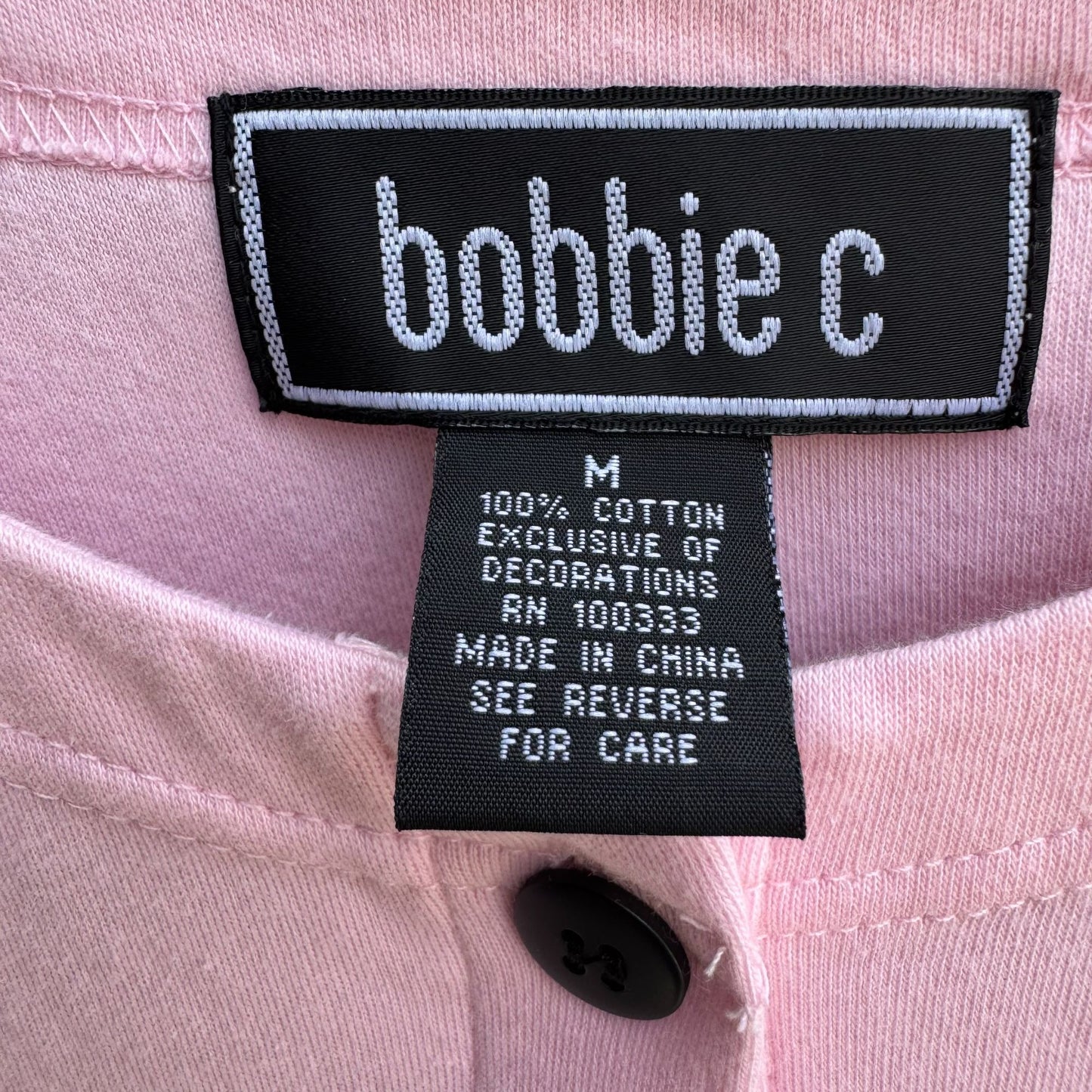 Bobbie C Womens Pink Embroidered Cat Paw Print Cotton Cardigan & Tank Set New M