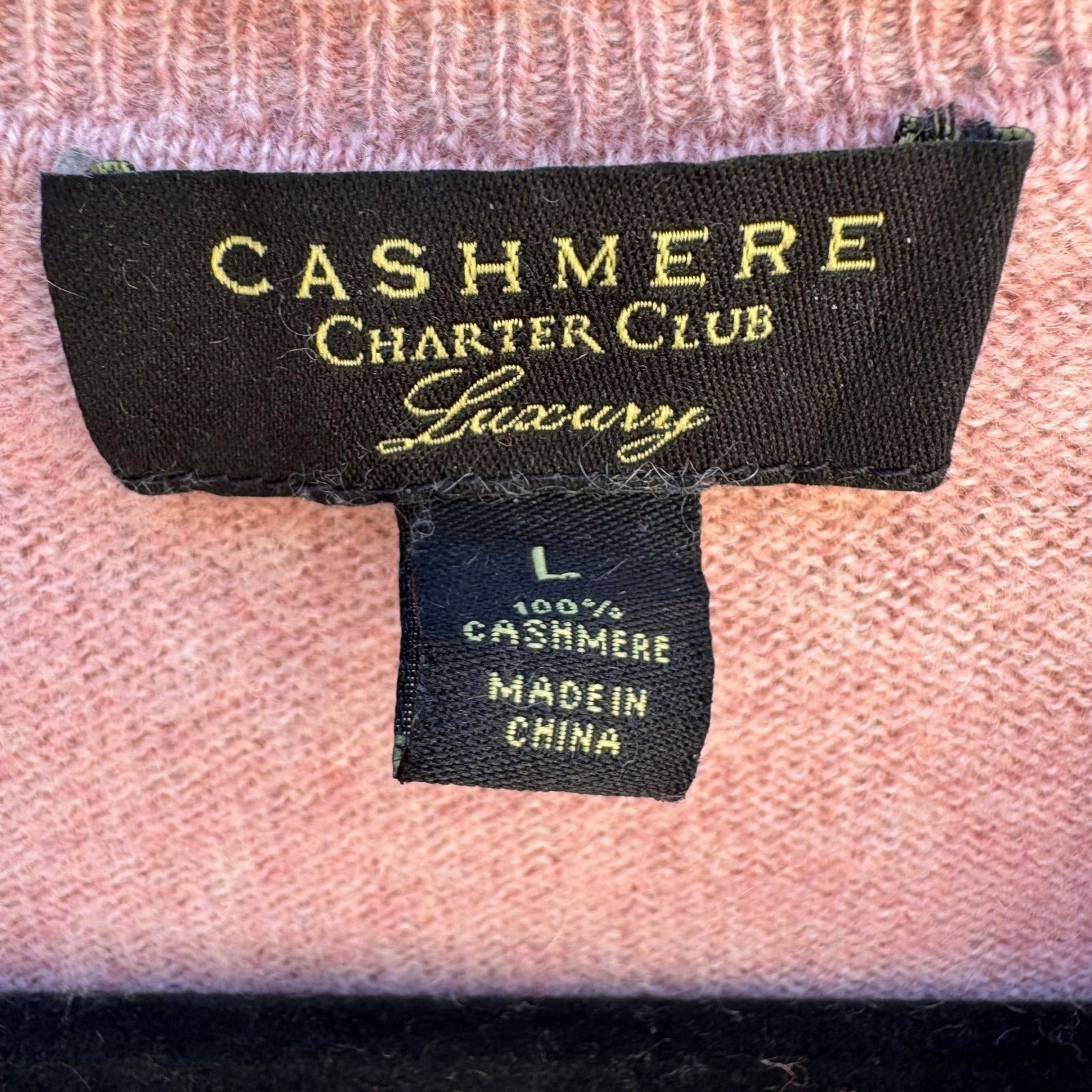 Charter Club Luxury Cashmere Sweater Quiet Luxury Old Money Soft Girl Pink L