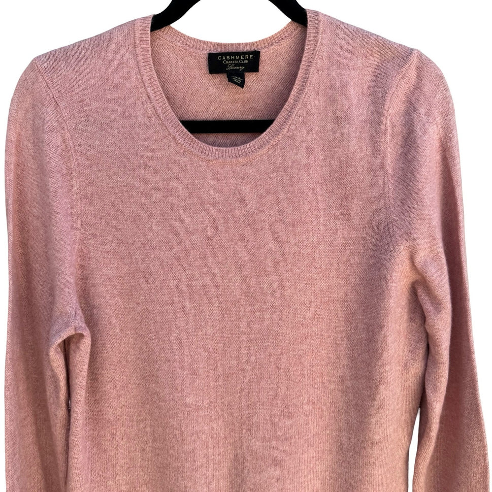 Charter Club Luxury Cashmere Sweater Quiet Luxury Old Money Soft Girl Pink L