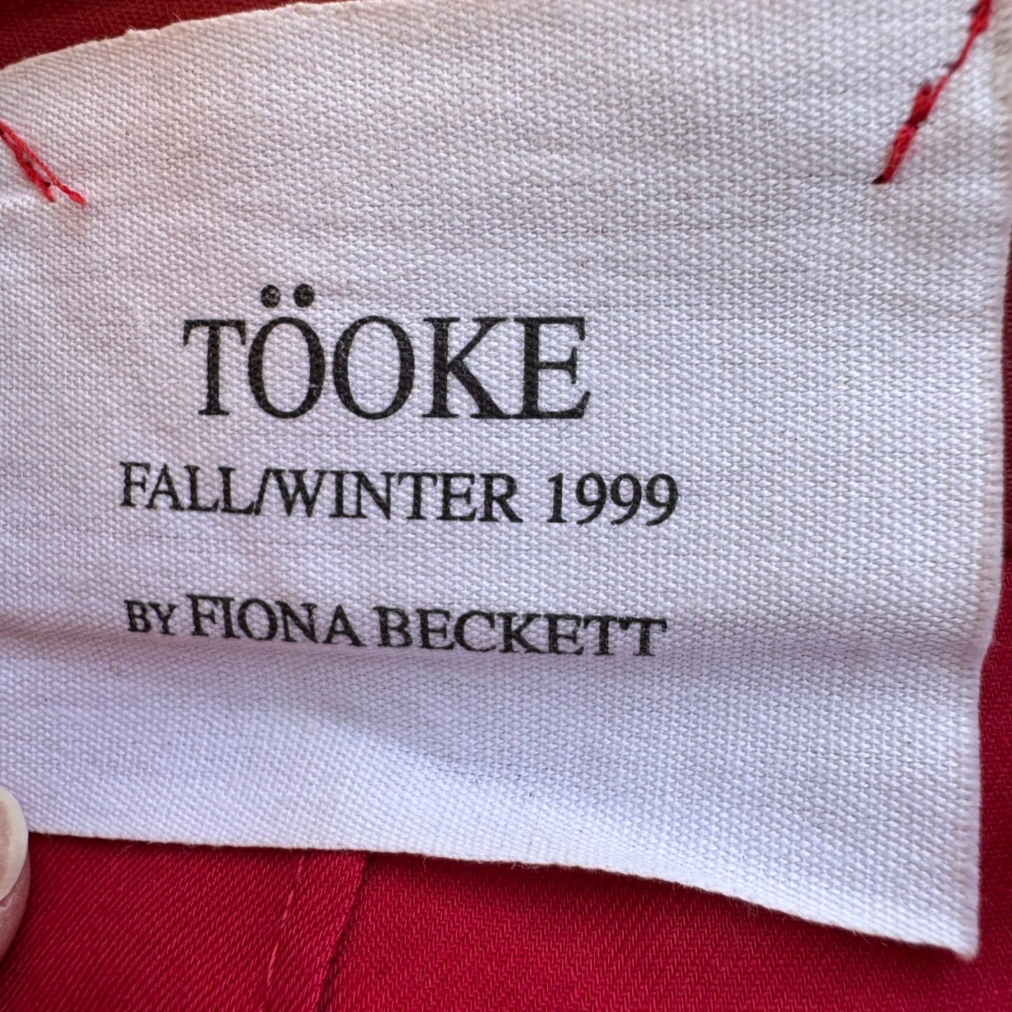Tooke Fiona Beckett Vintage 90s Minimalist Red Cotton Pencil Skirt XS Archival