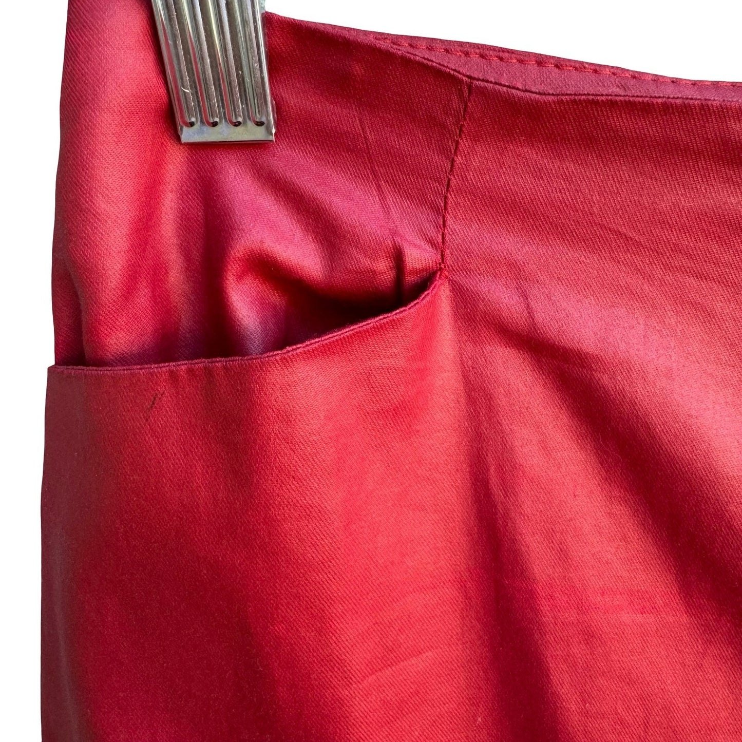 Tooke Fiona Beckett Vintage 90s Minimalist Red Cotton Pencil Skirt XS Archival