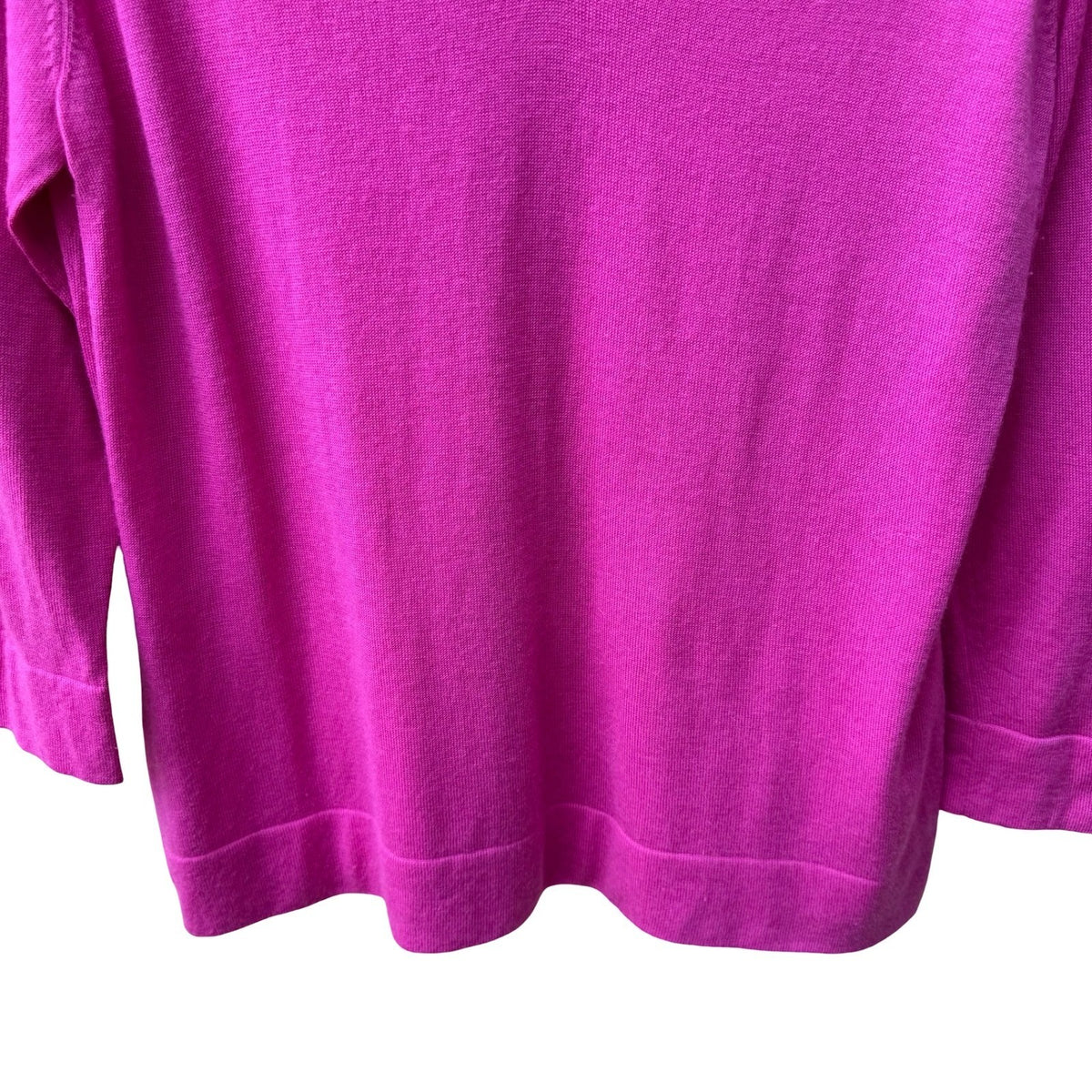 Lands End 100% Cashmere Barbiecore Preppy Soft Girl V-Neck Sweater Womens Pink M