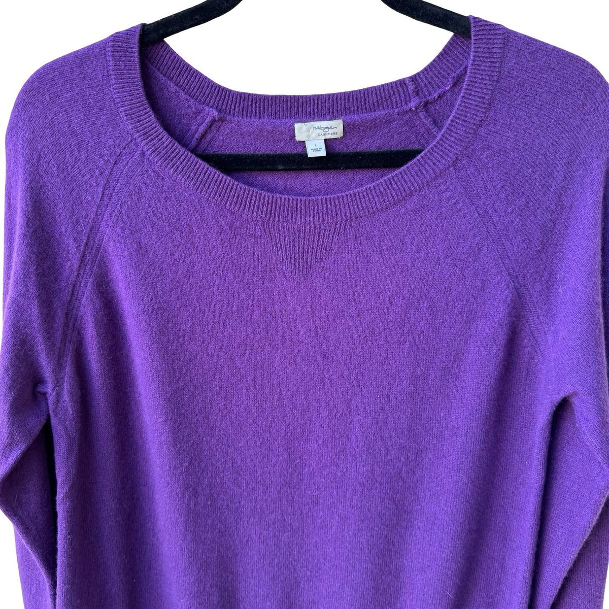 Halogen Cashmere Quiet Luxury Old Money Minimalist Preppy Cozy Sweater Purple M
