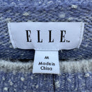 Switch Elle Womens M Blue Speckled Metallic Knit Sweater Scalloped Hem Cozy Winter New 2 image