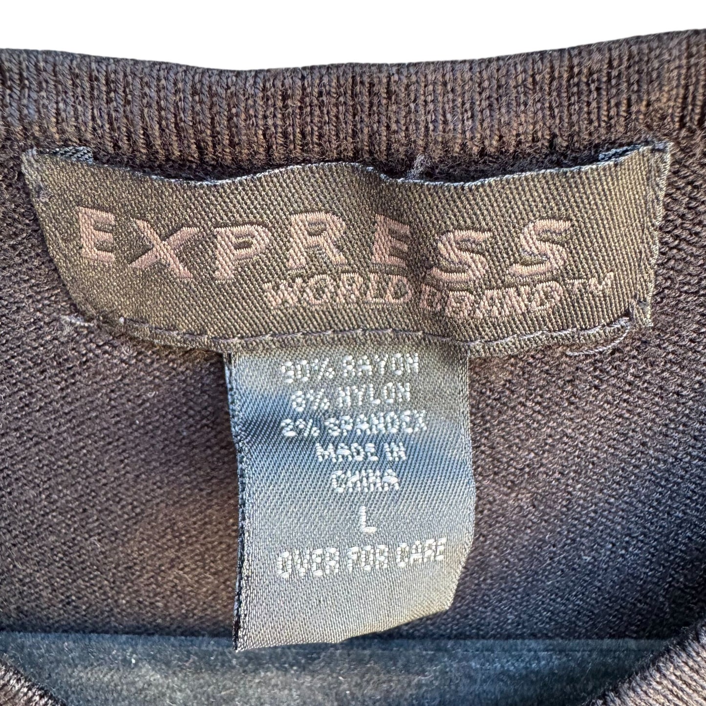 Express Vintage Y2K Womens Black Keyhole V-Neck Knit Supersoft Shirt Blouse S