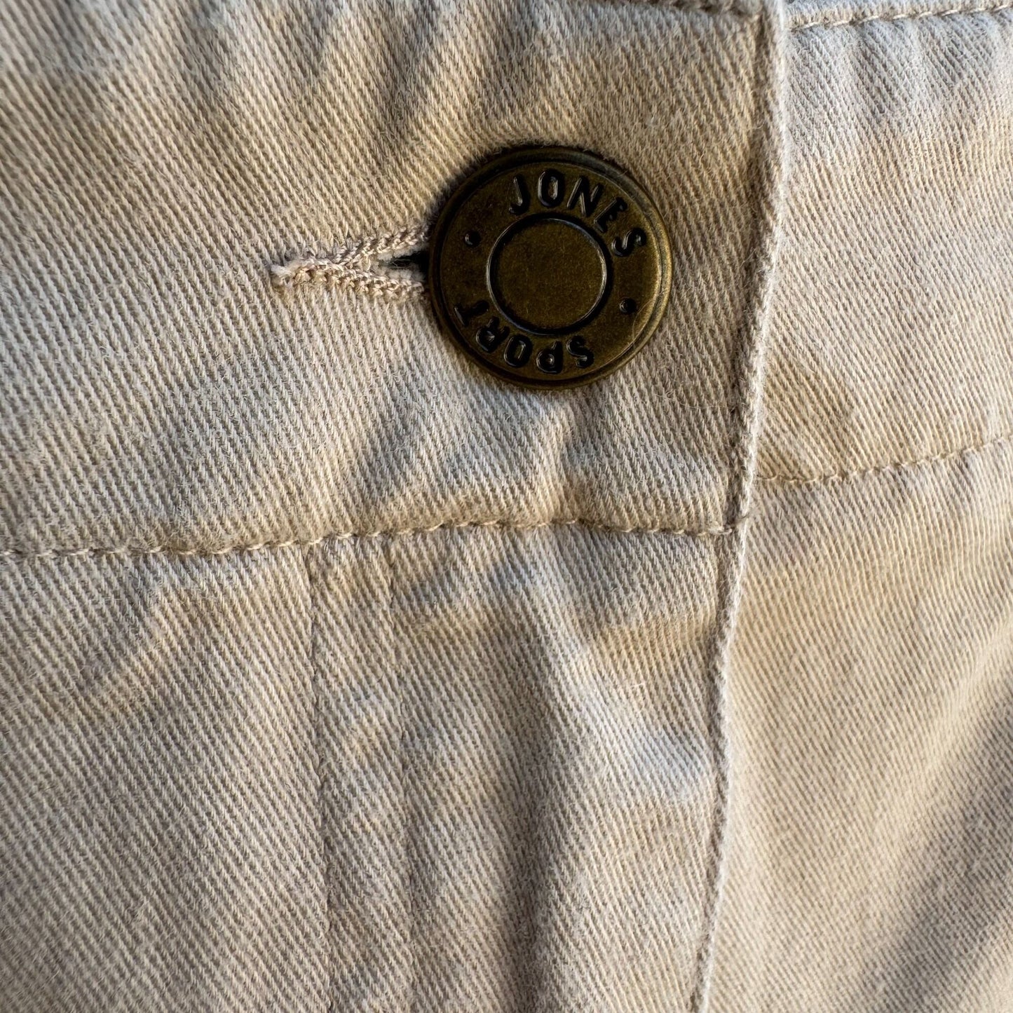 Jones Sport Womens Khaki All Cotton Flat Front Minimalist Casual Cropped Pants 16