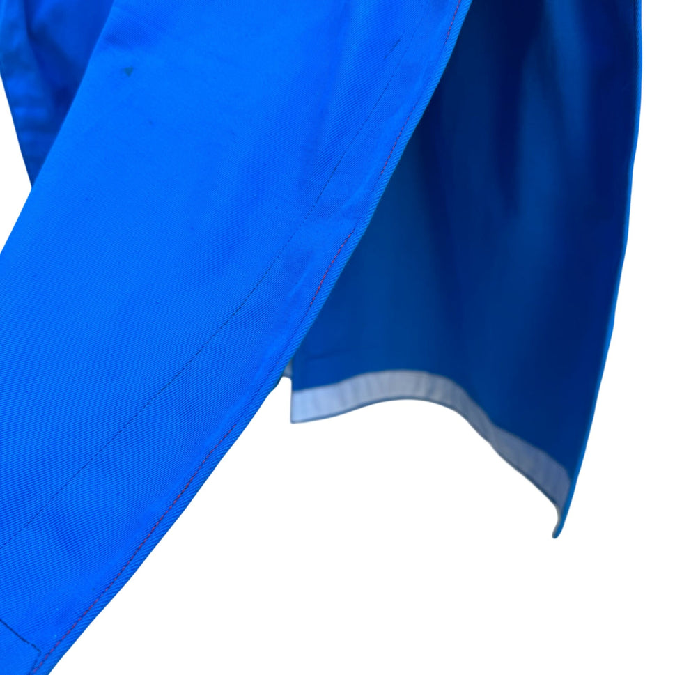 Mongolian Deel Traditional Robe Tunic Blue Red Caftan Embroidery Waist Tie Sash