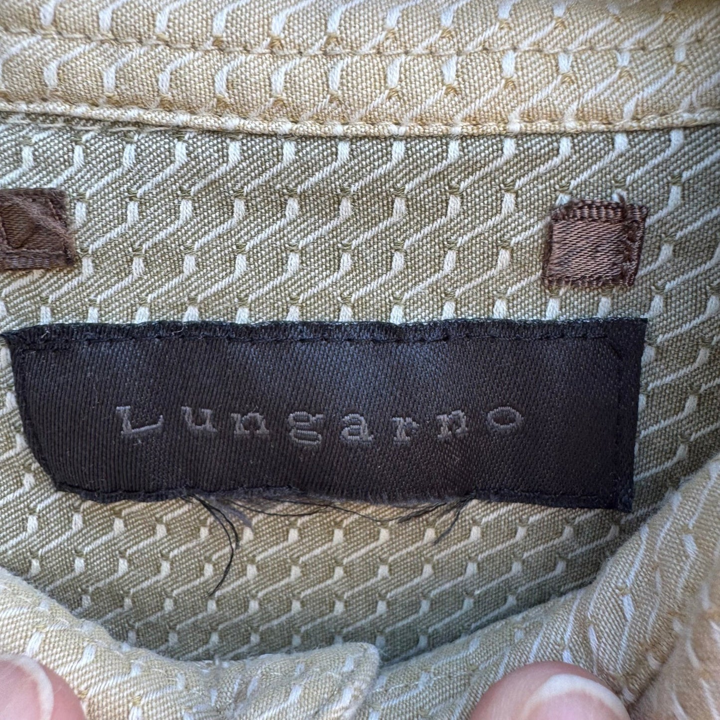 Lungarno Vintage Cabanacore Coastal Resortwear Textured Geometric Shirt Mens L