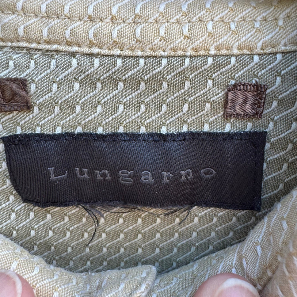 Lungarno Vintage Cabanacore Coastal Resortwear Textured Geometric Shirt Mens L