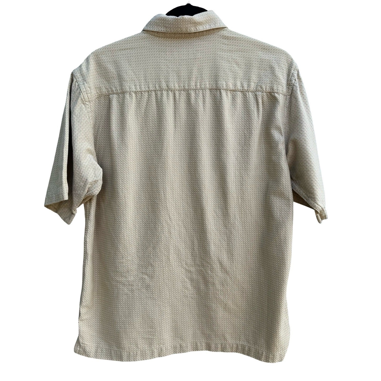 Lungarno Vintage Cabanacore Coastal Resortwear Textured Geometric Shirt Mens L