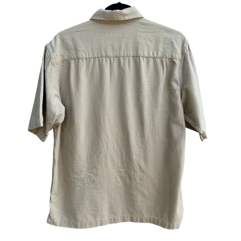 Lungarno Vintage Cabanacore Coastal Resortwear Textured Geometric Shirt Mens L