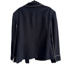 Switch John Meyer Of Norwich Womens Black Contrast Stitch Open Front Blazer Jacket 26W 2 image