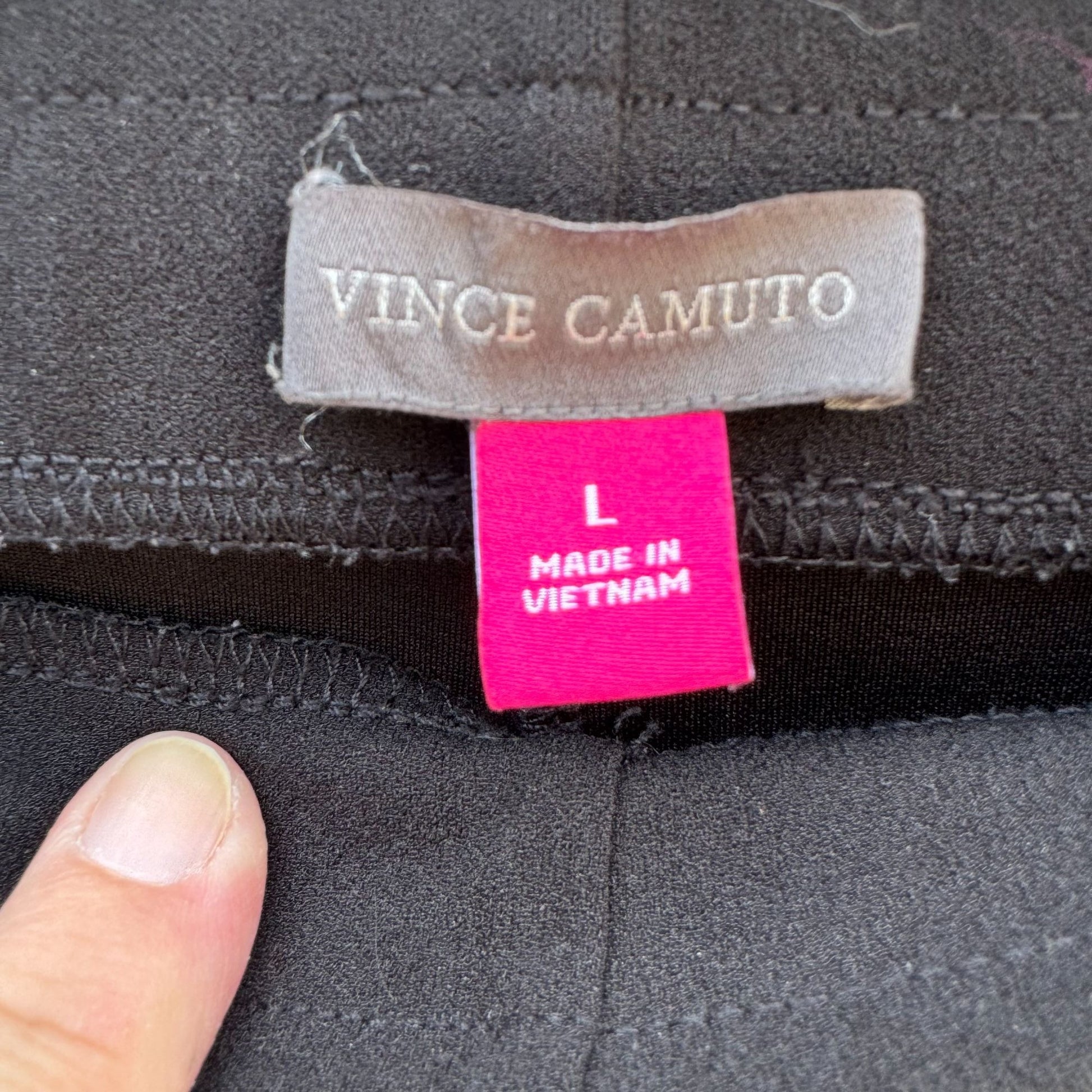 Vince Camuto Womens Black Pull-On Elastic Waist Seam Front Trousers Dress Pants