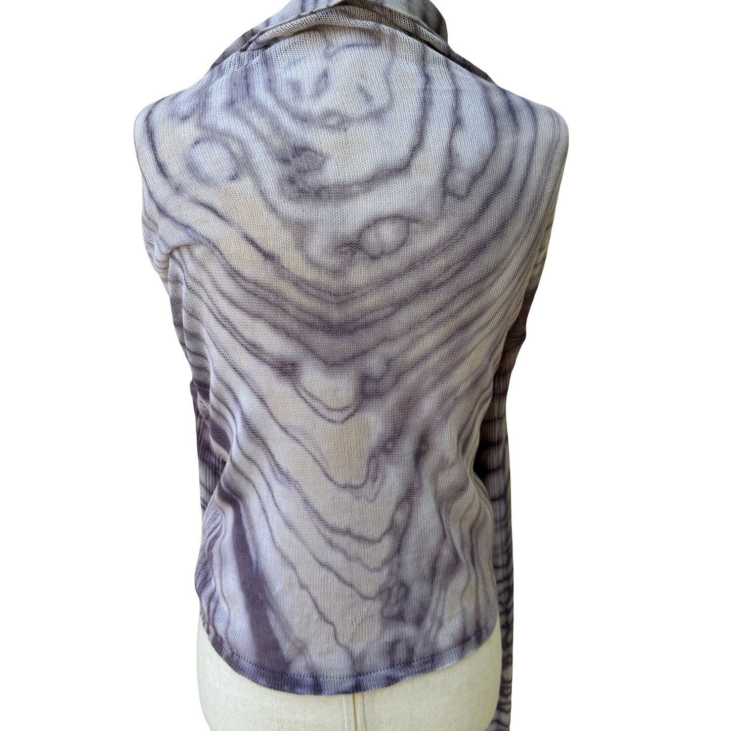 Viviana Uchitel Ethereal Boho Mesh Knit Wrap Cardigan Fairy Tie Dye Abstract OS