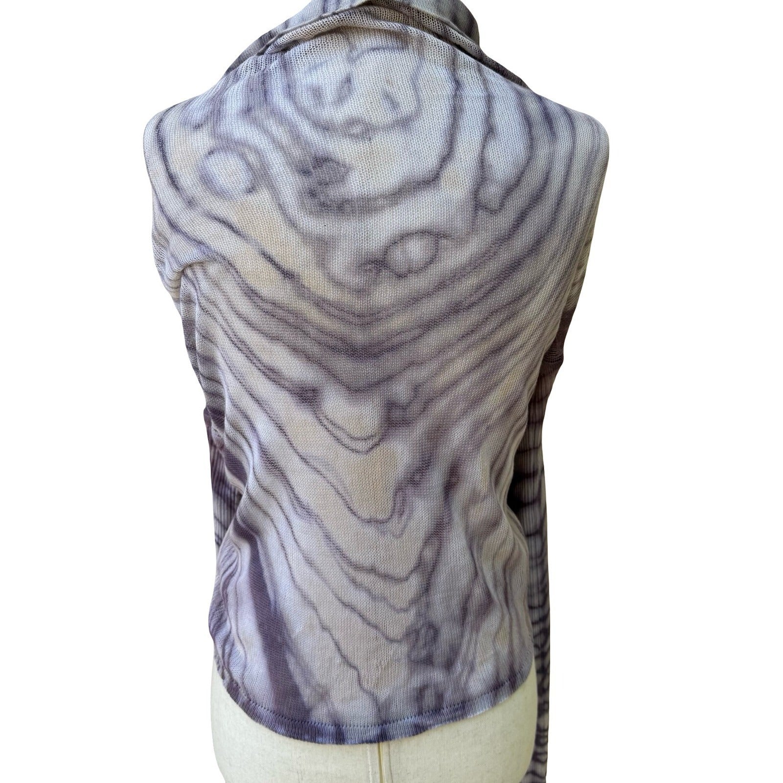 Viviana Uchitel Ethereal Boho Mesh Knit Wrap Cardigan Fairy Tie Dye Abstract OS