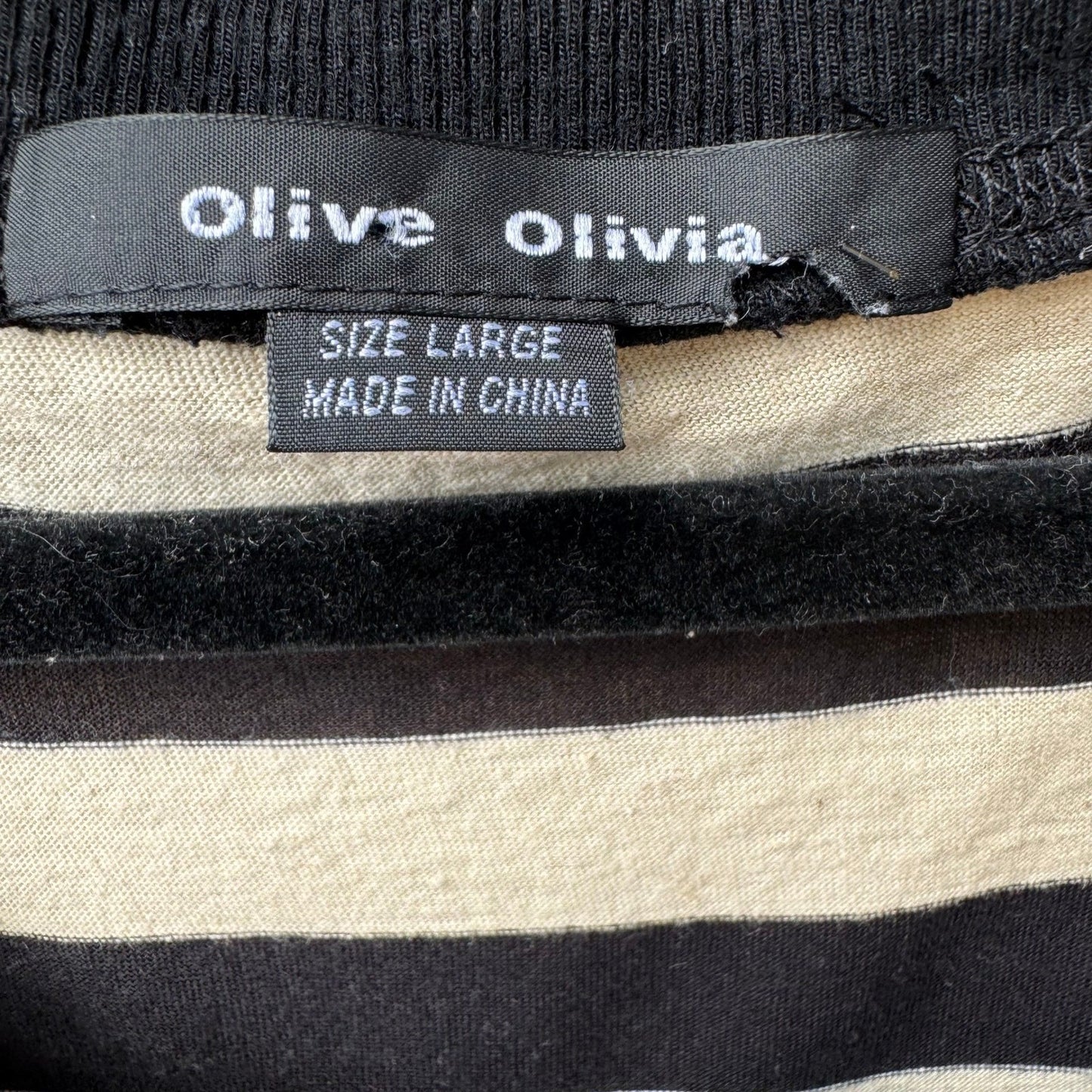 Olive Olivia Parisian Nautical Edgy Striped Studded Cotton Linen Top Womens L
