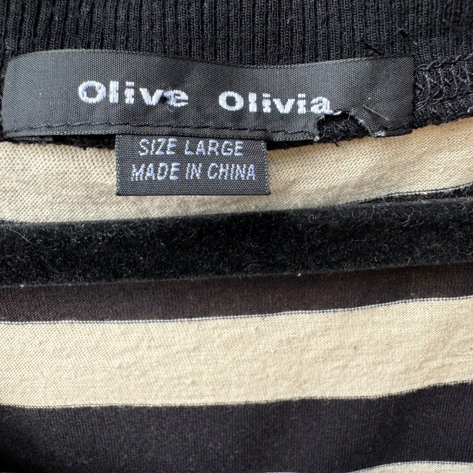Olive Olivia Parisian Nautical Edgy Striped Studded Cotton Linen Top Womens L
