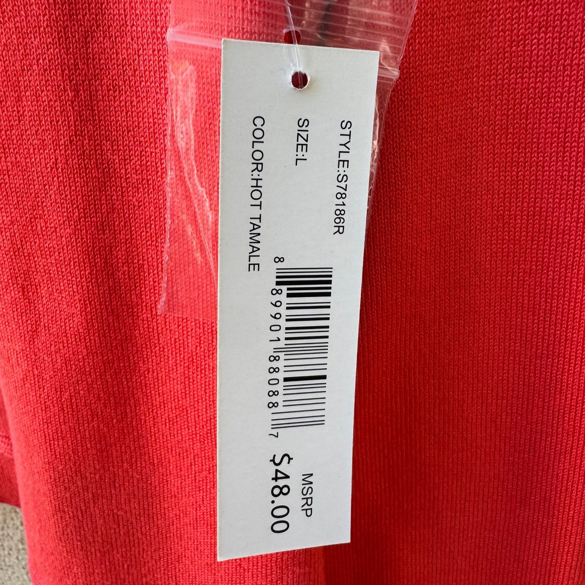 United States Sweaters Minimalist Layering Open Front Pointelle Cardigan Red L