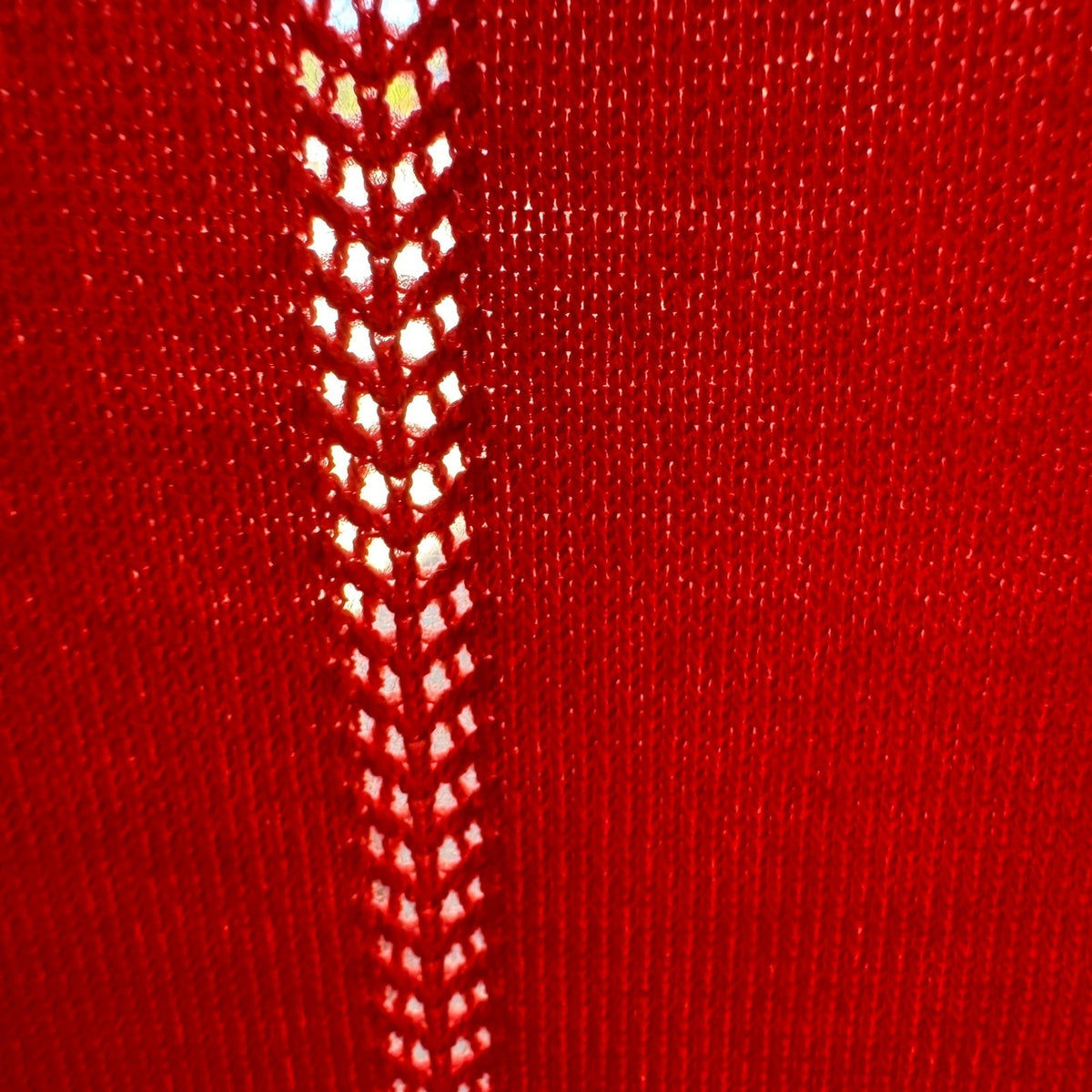 United States Sweaters Minimalist Layering Open Front Pointelle Cardigan Red L