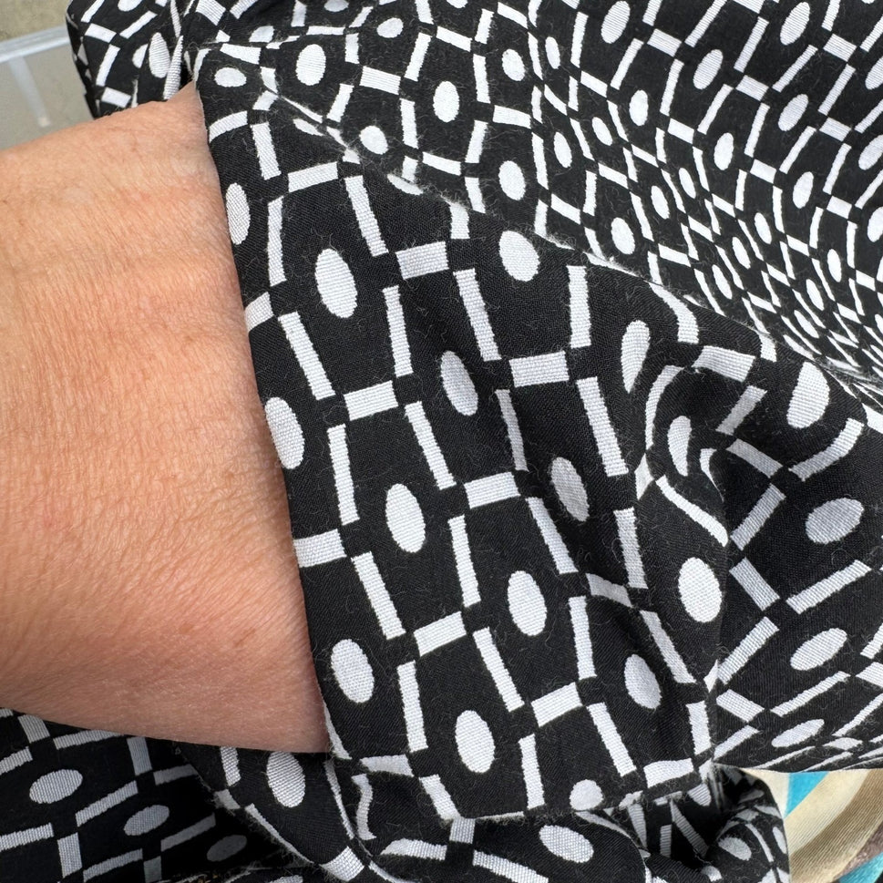 Closet London Mod Preppy Geometric Print Fit Flare Party Cocktail Dress V-Back 8