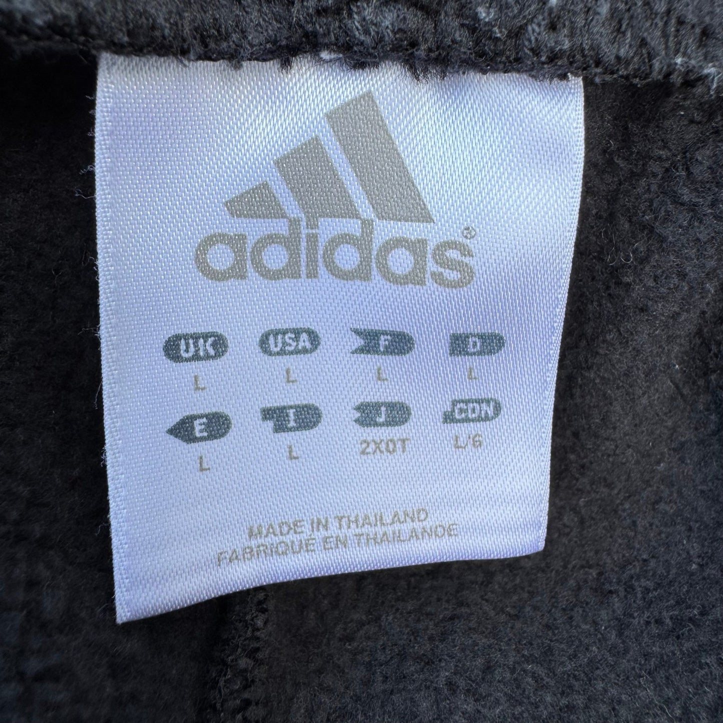 Adidas Vintage Y2K Fleece Track Pant Mens L Black 3 Stripe Streetwear Athleisure