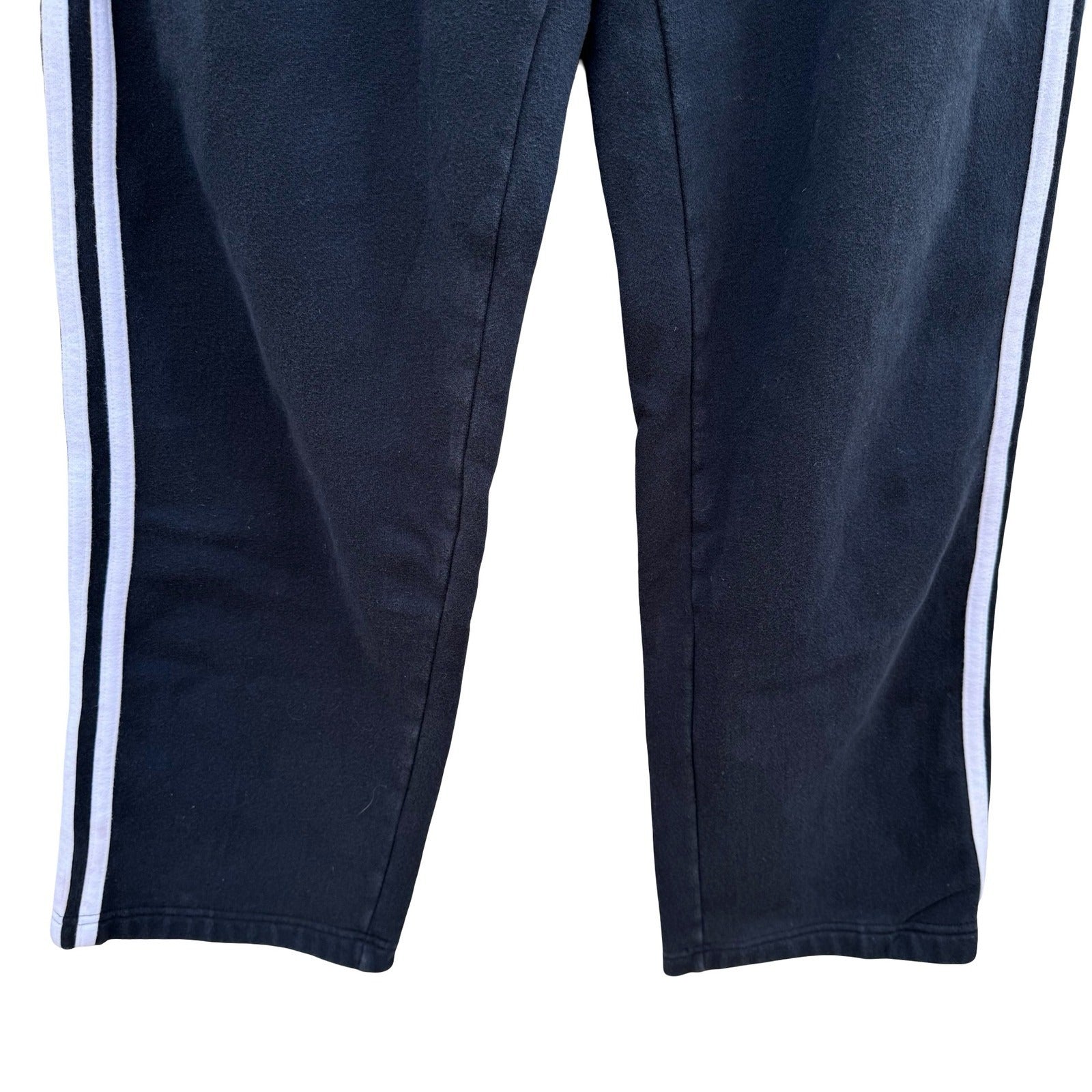 Adidas Vintage Y2K Fleece Track Pant Mens L Black 3 Stripe Streetwear Athleisure