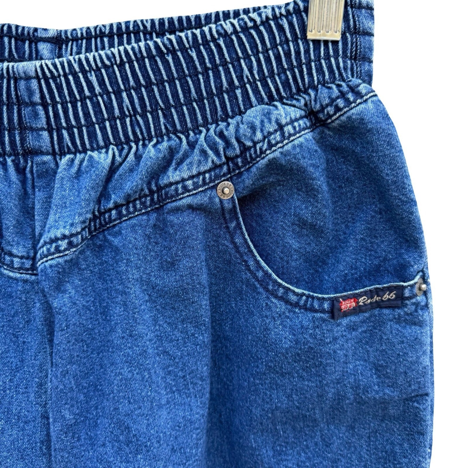 Route 66 Vintage 90s Retro High Waist Mom Pull On Jeans Tapered Leg 12 Drop Yoke