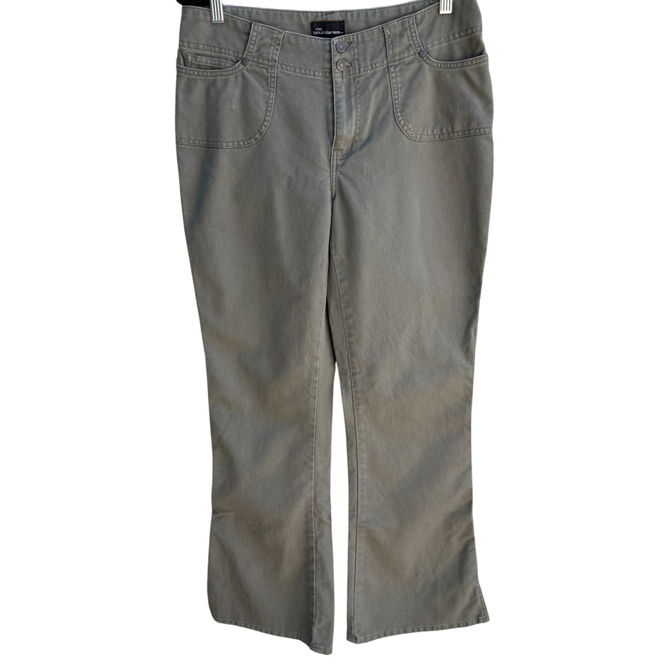 No Boundaries Vintage Y2K Womens Junior Olive Low Risk Bootcut Flare Pants 13