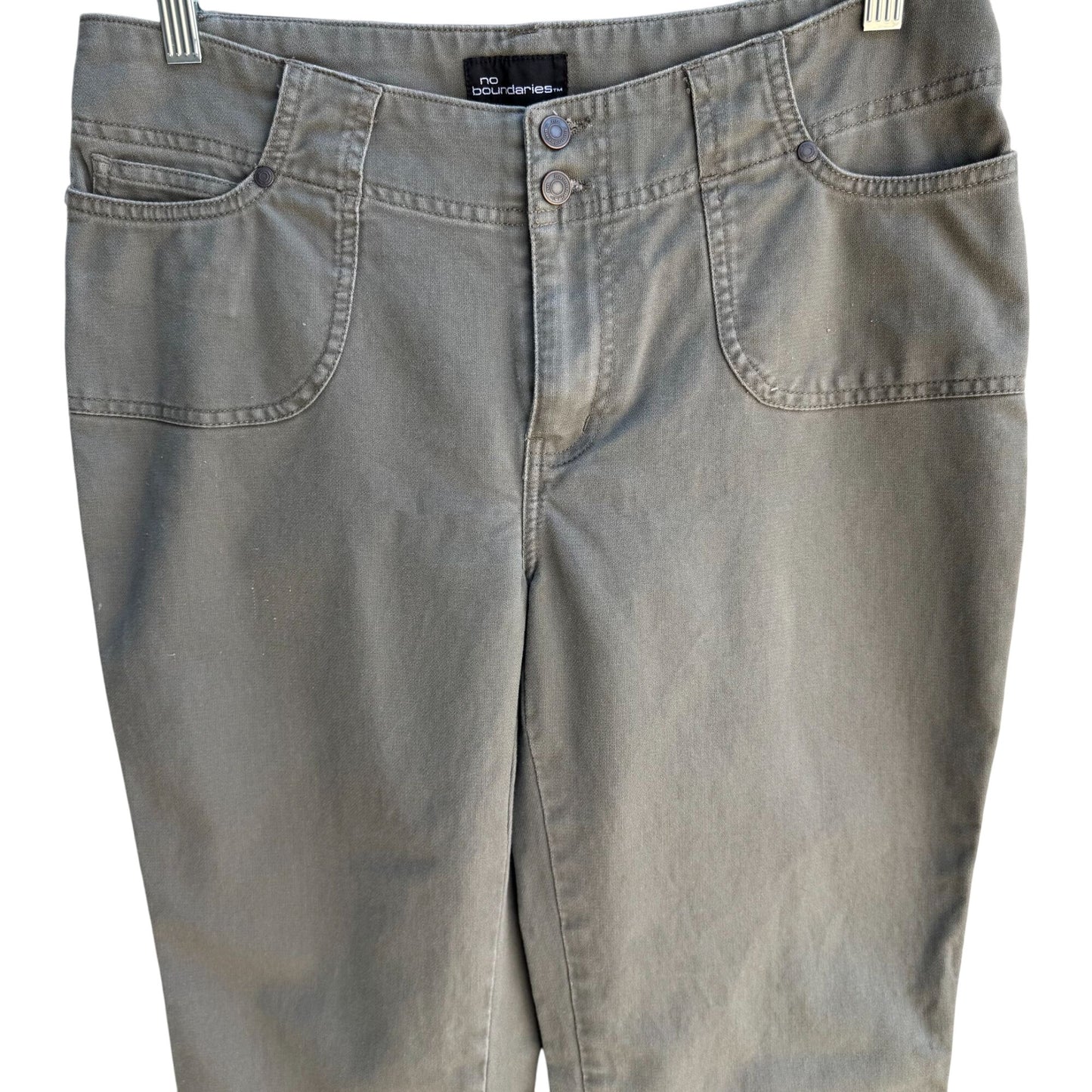 No Boundaries Vintage Y2K Womens Junior Olive Low Risk Bootcut Flare Pants 13