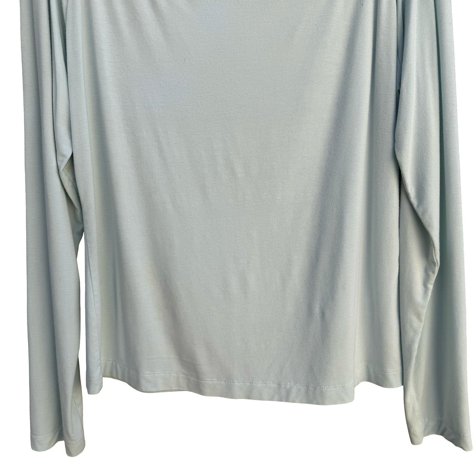 Banana Republic Womens XL Pastel Blue Boat Neck Long Sleeve Stretch Top Minimal