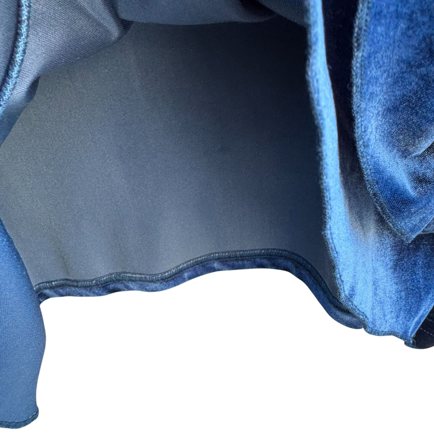 Magdalena Vintage Y2K Velvet Tiered Empire Waist Navy Long Sleeve V-Neck Dress M