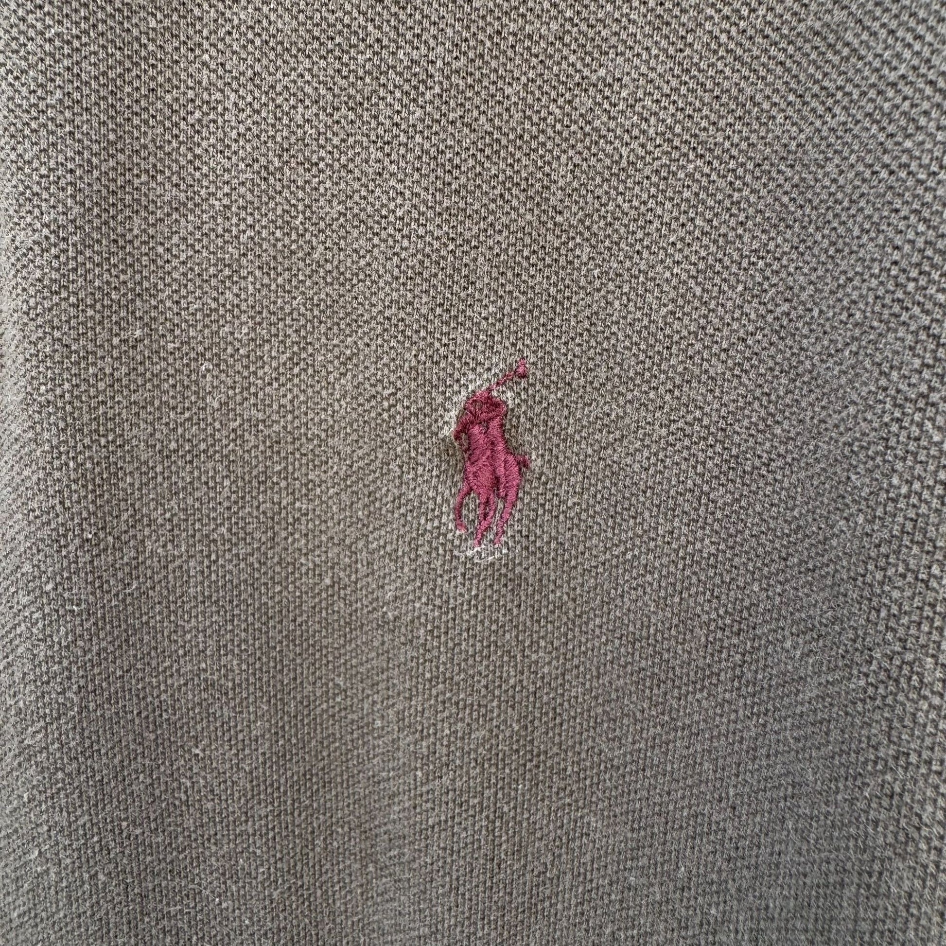 Polo By Ralph Lauren Vintage Mens Preppy Brown Cotton Short Sleeve Polo Shirt L