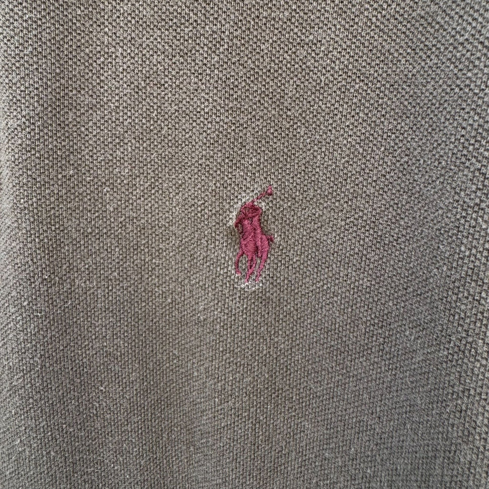 Polo By Ralph Lauren Vintage Mens Preppy Brown Cotton Short Sleeve Polo Shirt L