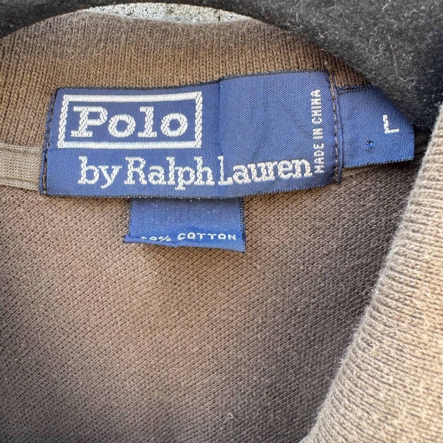 Polo By Ralph Lauren Vintage Mens Preppy Brown Cotton Short Sleeve Polo Shirt L