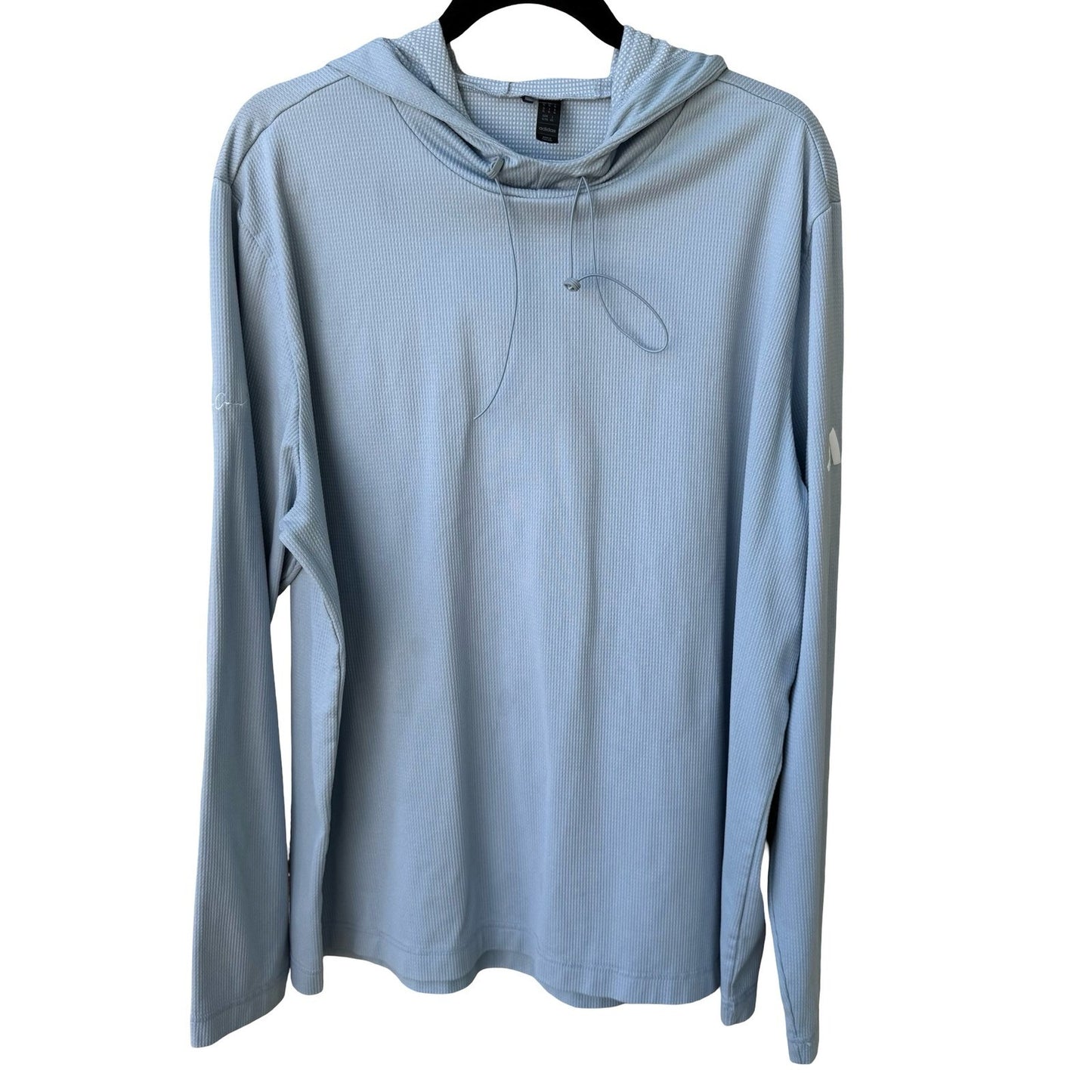 Adidas Golf Ribbed Athletic Performance Hoodie Blue Mens XL Preppy Country Club