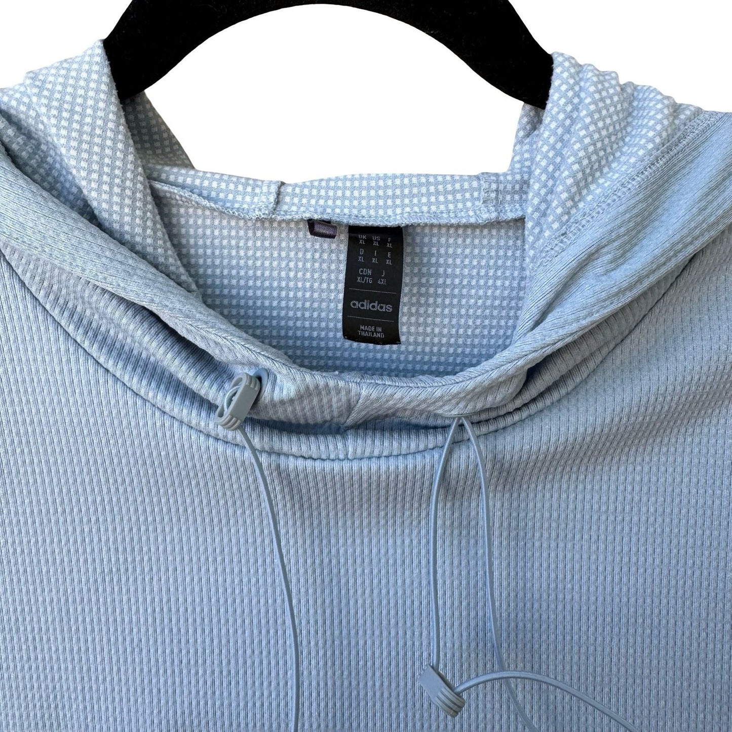 Adidas Golf Ribbed Athletic Performance Hoodie Blue Mens XL Preppy Country Club