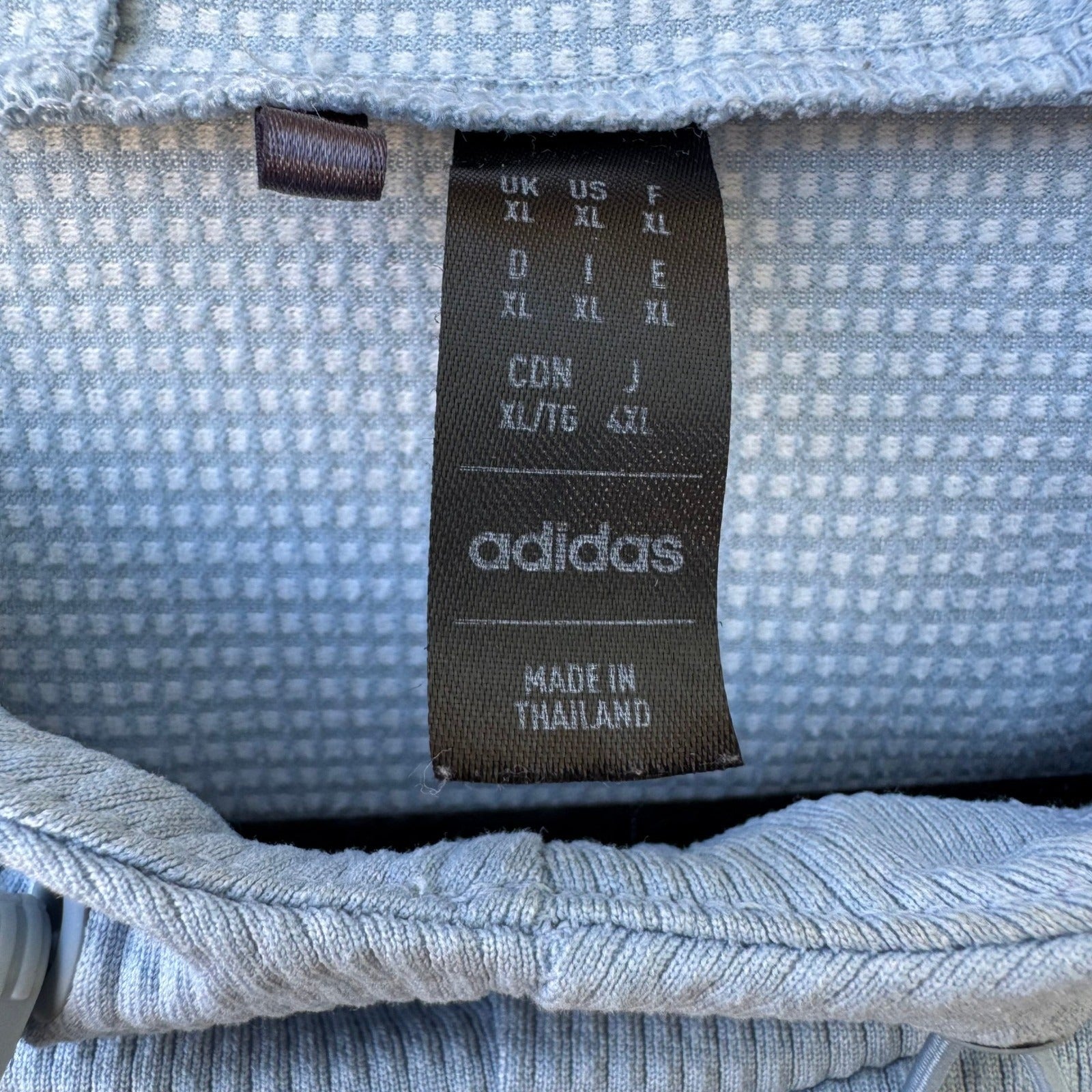Adidas Golf Ribbed Athletic Performance Hoodie Blue Mens XL Preppy Country Club