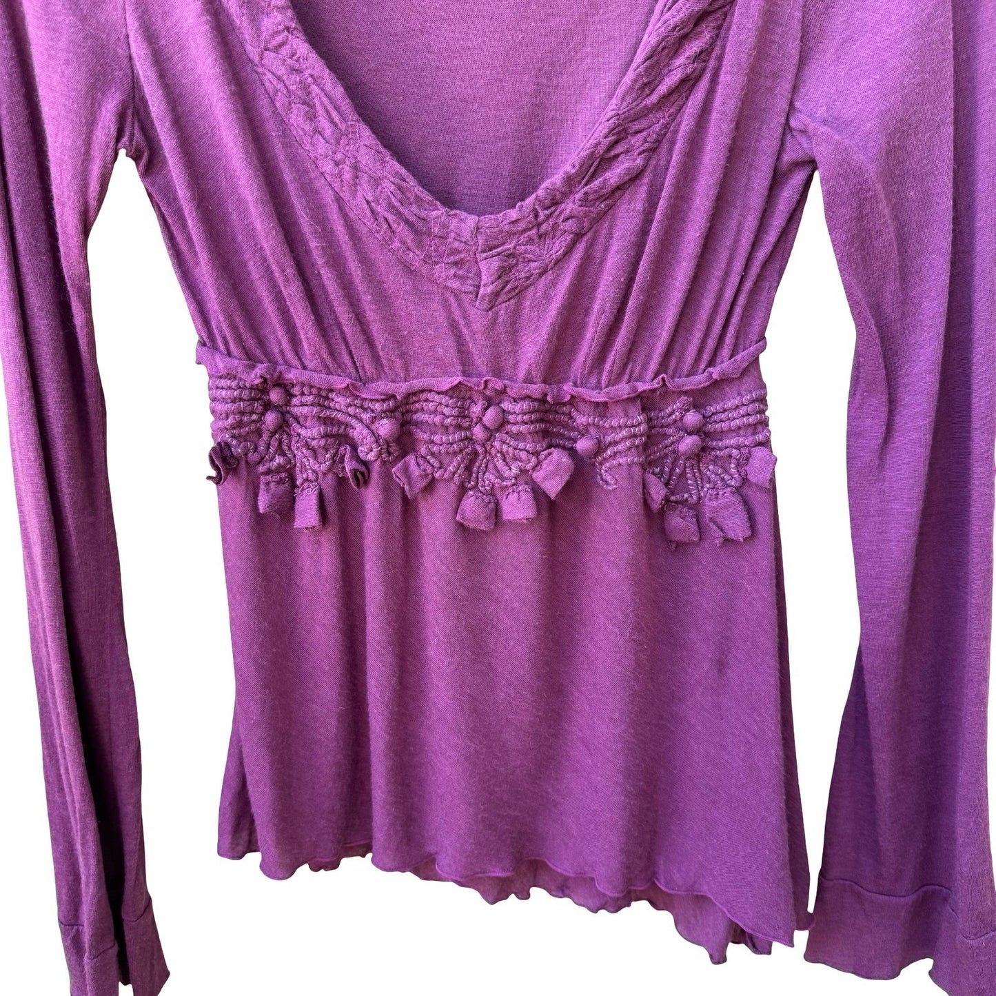 Jorando Y2K Whimsigoth Crochet Empire Waist Renaissance Gypsy Ethereal Boho Top
