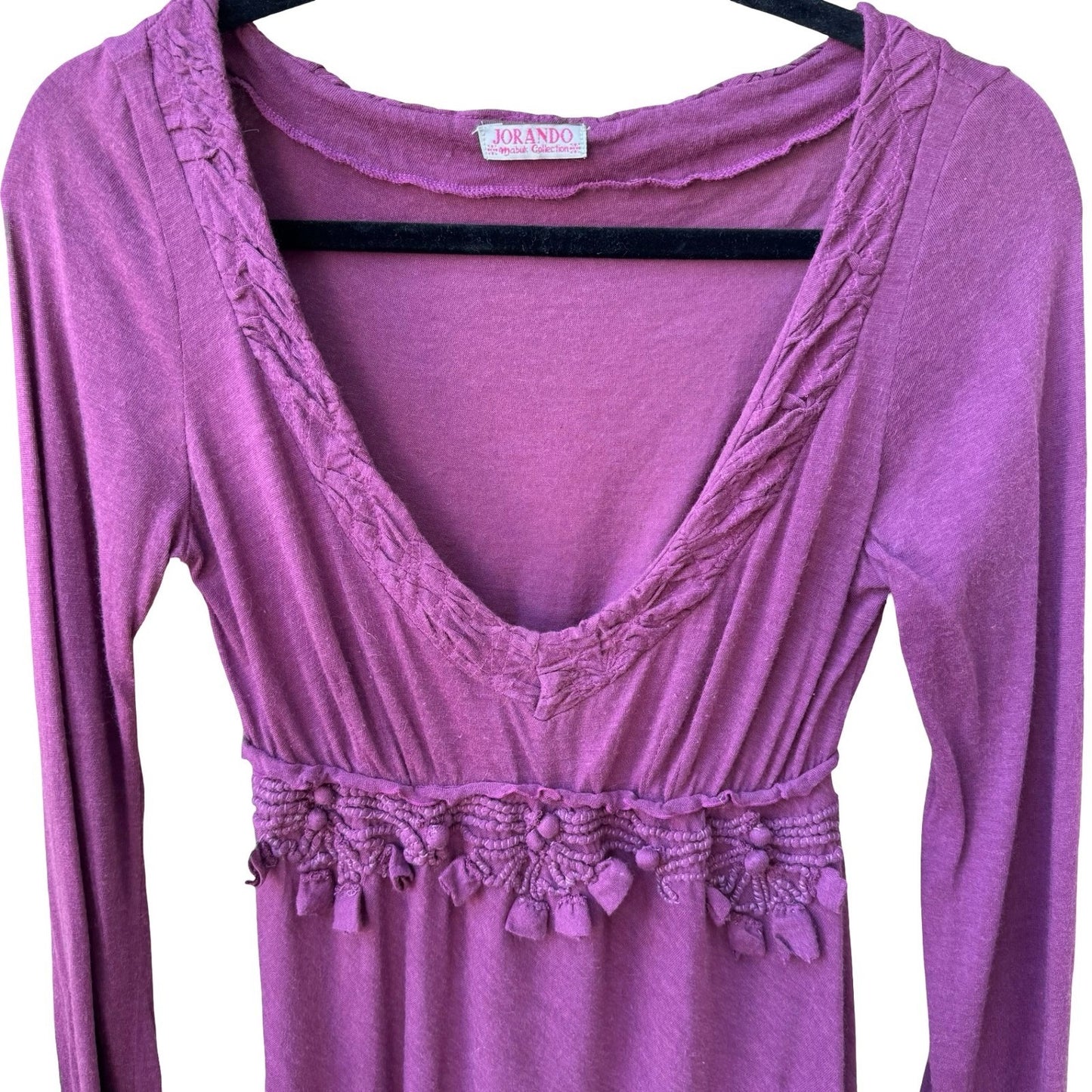 Jorando Y2K Whimsigoth Crochet Empire Waist Renaissance Gypsy Ethereal Boho Top