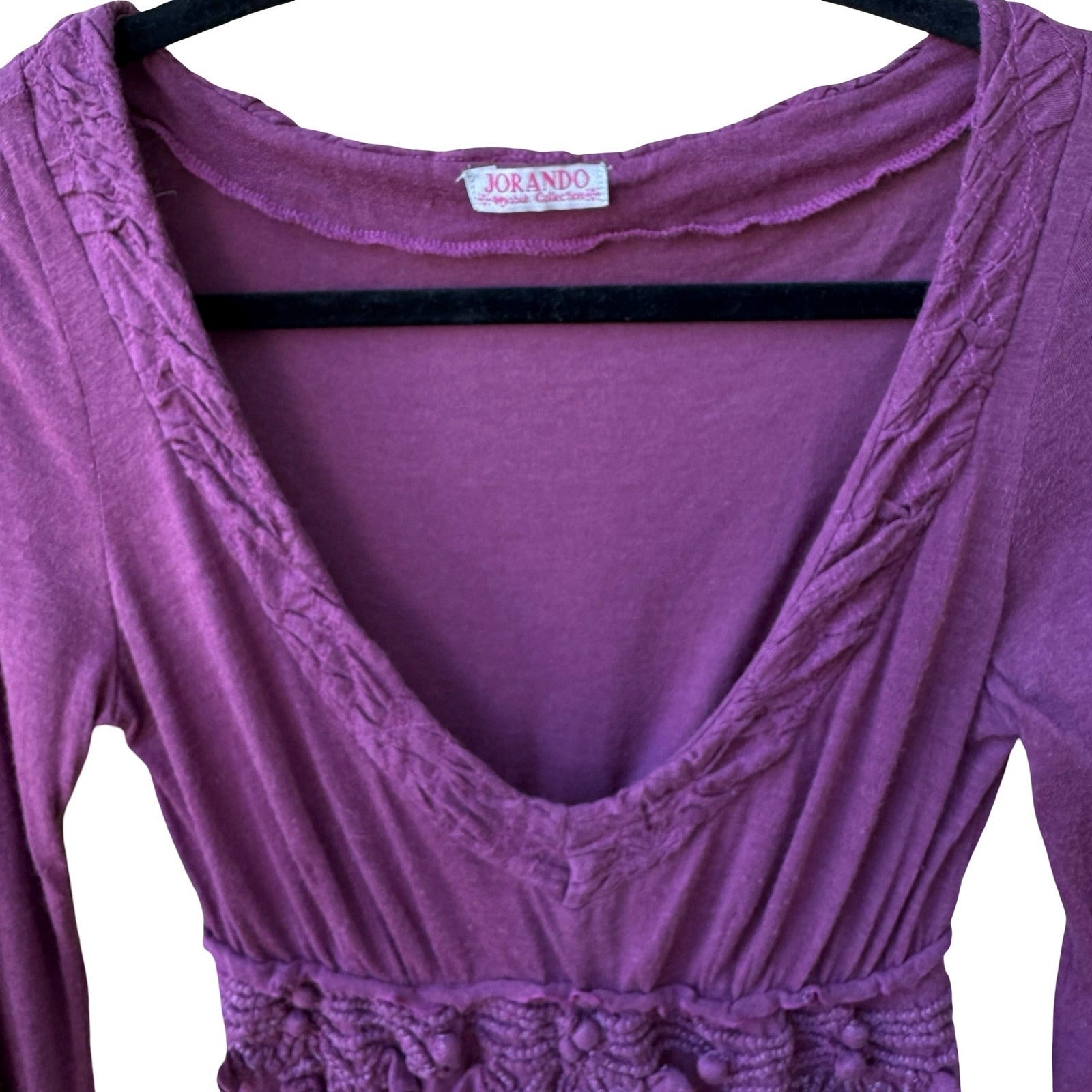 Jorando Y2K Whimsigoth Crochet Empire Waist Renaissance Gypsy Ethereal Boho Top