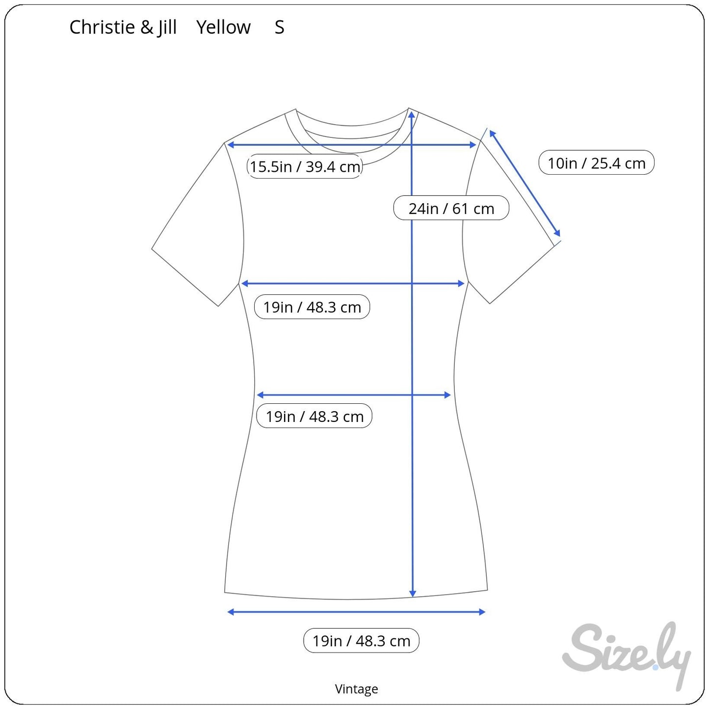 Christie & Jill Vintage Womens Yellow Pure Silk Short Sleeve Keyhole Blouse S