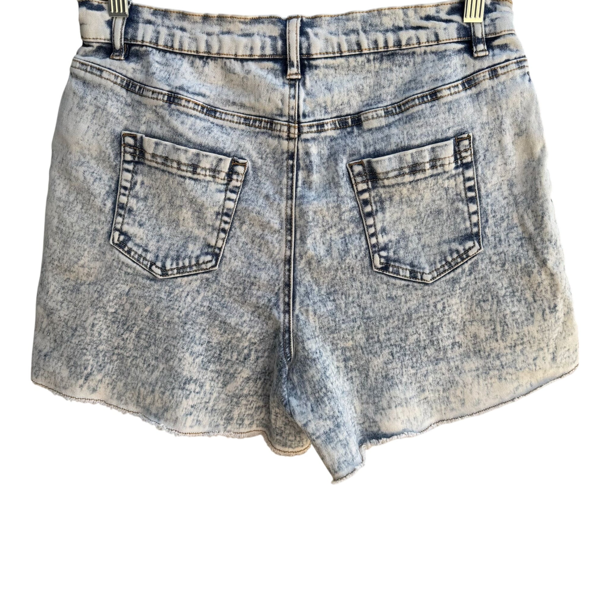 Dg2 By Diane Gilman Womens Embroidered Acid Wash Stretch Denim Cutoff Shorts 8