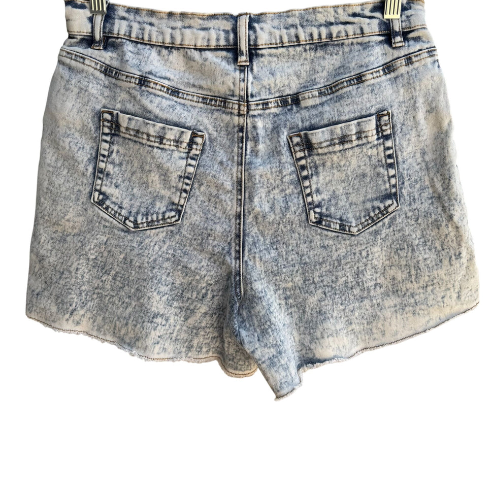 Dg2 By Diane Gilman Womens Embroidered Acid Wash Stretch Denim Cutoff Shorts 8