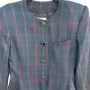 Switch Stirling Cooper Petite Vintage Womens Plaid Peplum Hem Four Button Blazer Jacket 4 2 image