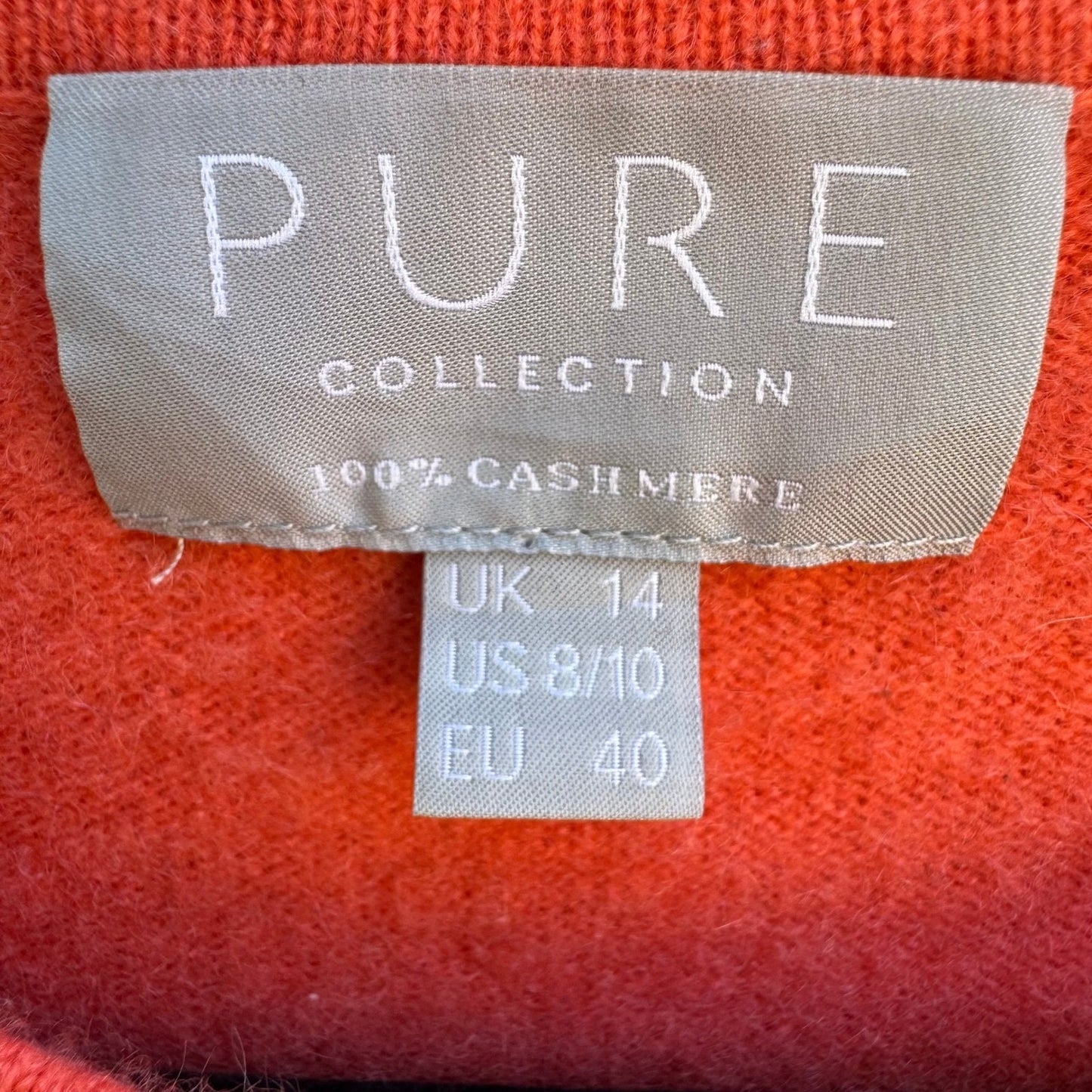 Pure Collection Cashmere Short Sleeve Orange Sweater 8 Old Money Quiet Luxury