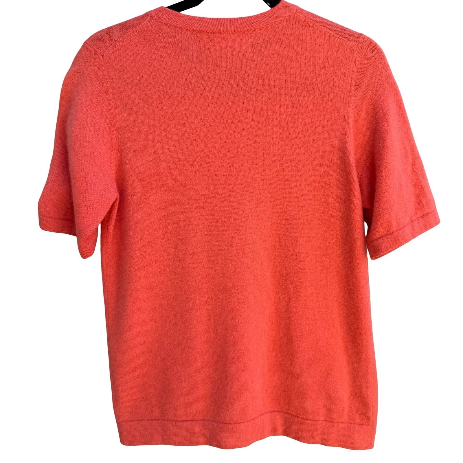Pure Collection Cashmere Short Sleeve Orange Sweater 8 Old Money Quiet Luxury